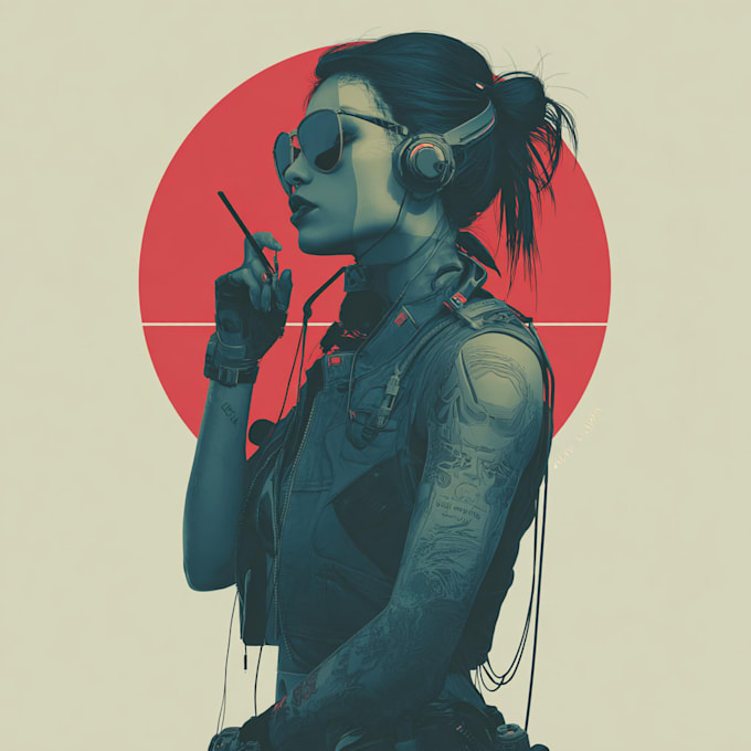 create a cyberpunk illustration style