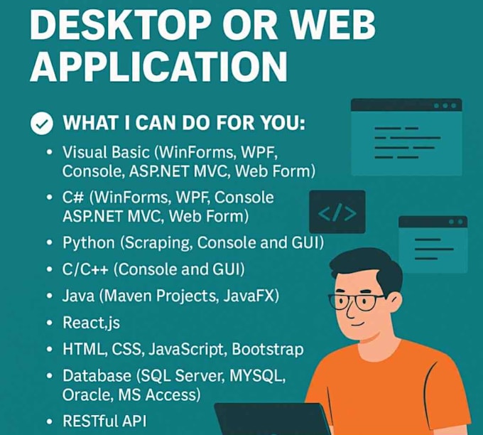 develop c sharp tasks, asp dot net projects in visual studio
