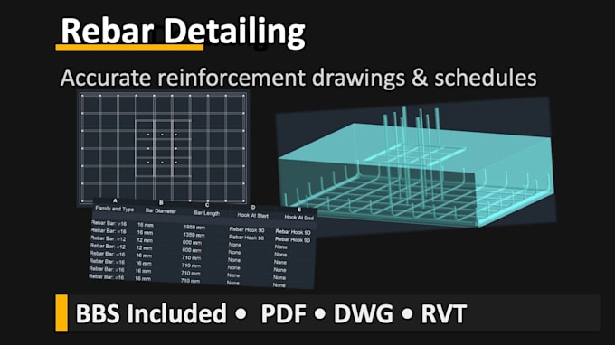 prepare accurate rebar detailing and bar schedules