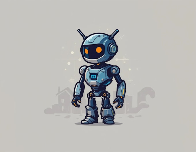 design mecha robot mascot logo with express delivery