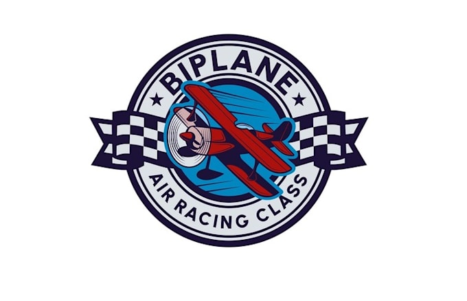 design biplane air racing class logo