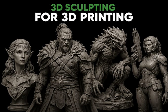 sculpt and model stylized or realistic 3d characters