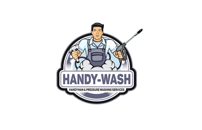 design catchy colorful based handyman logo