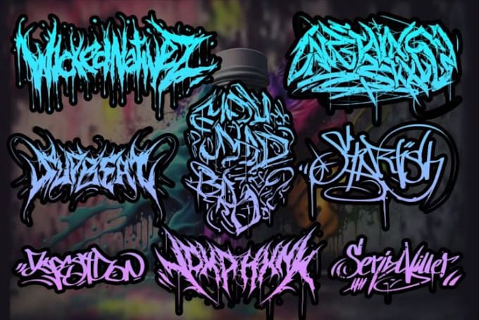 draw unique graffiti handstyle metal logo design