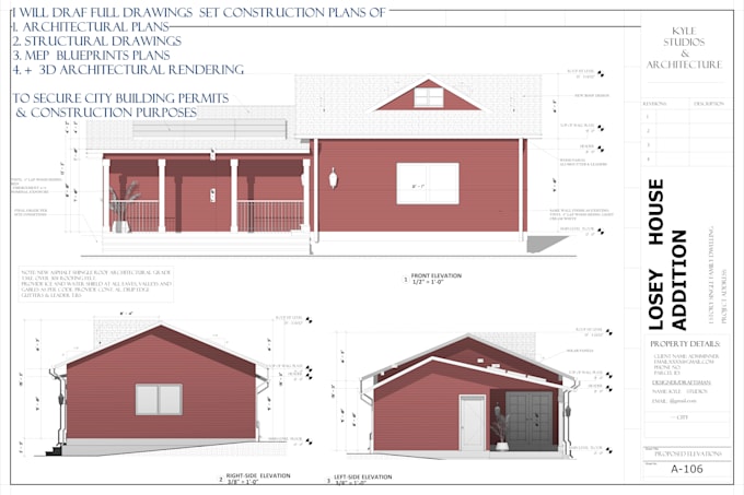 draft full architectural drawings with mep for city permit and construction