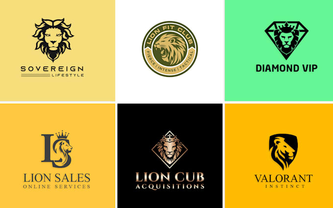 create a powerful lion tiger or wild animal logo design