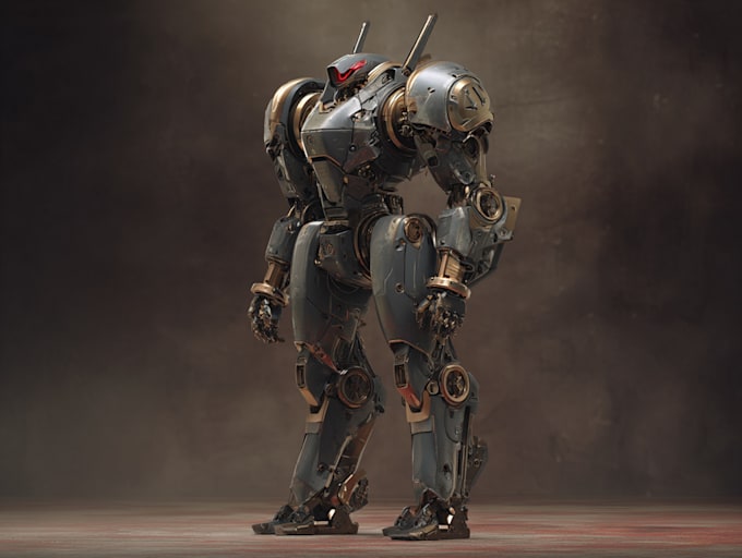 draw mecha robot armor character concept for you