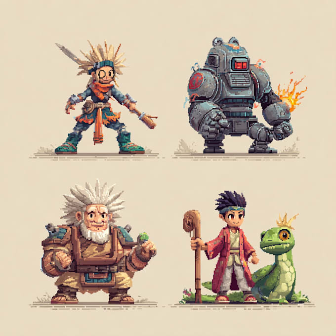 create professional pixel art characters and animations