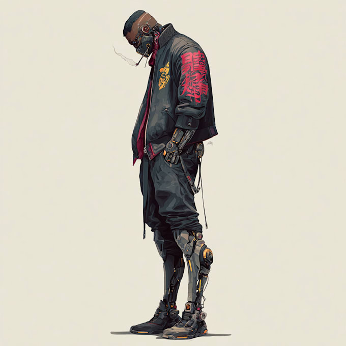 make concept art for characters cyberpunk science fiction
