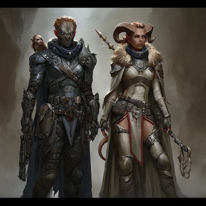 do character design for game, dnd, book or tabletop