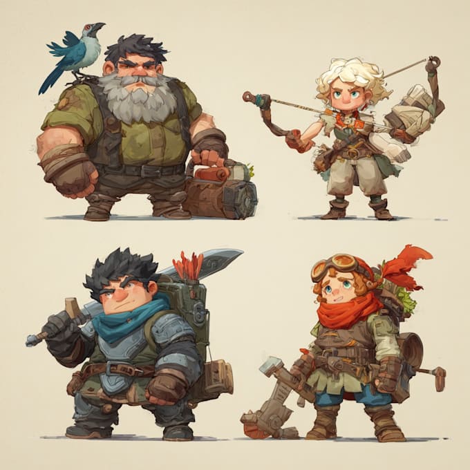 design unique 2d game characters, animations, and nfts