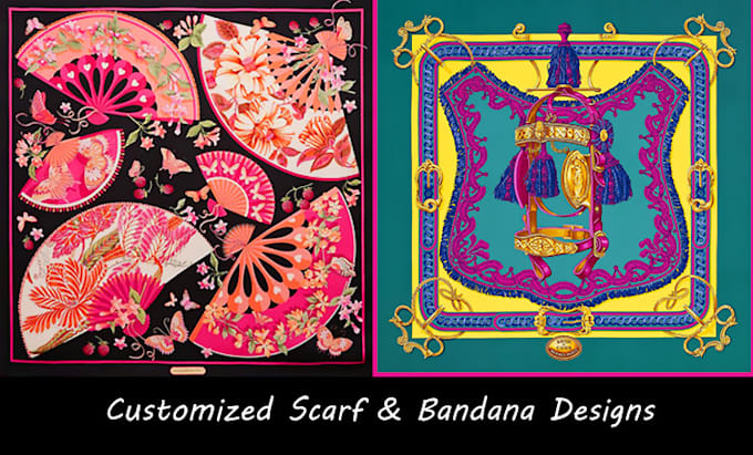 create scarf and bandana pattern design for fabric print