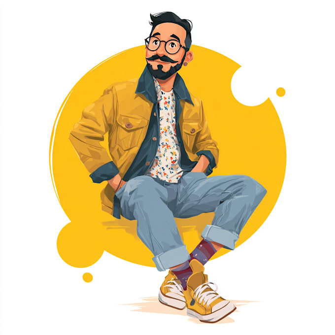 draw vector cartoon portrait of you