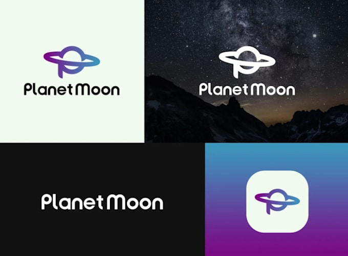design unique and attractive 3d minimalist moon logo