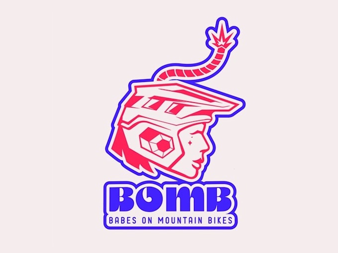 design high quality female mountain biking logo