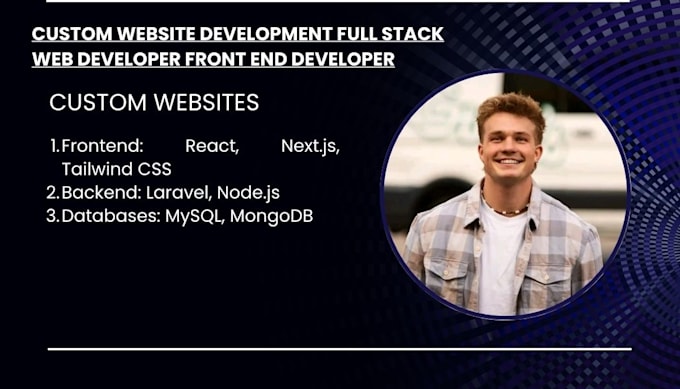 create custom website development full stack web developer frontend developer