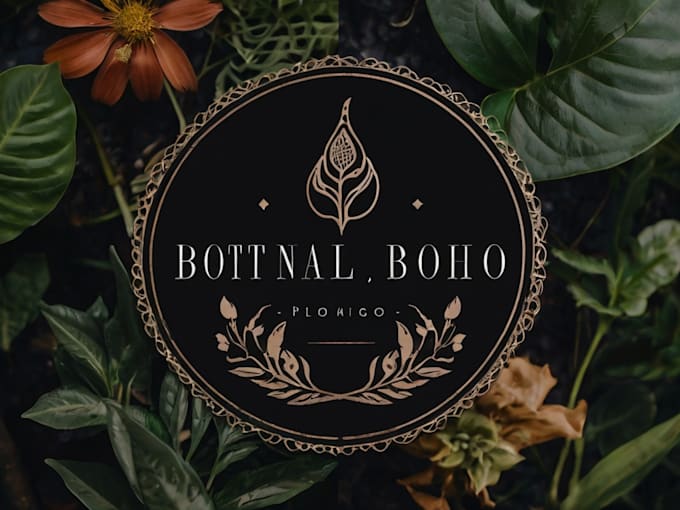 botanical boho logo with full branding