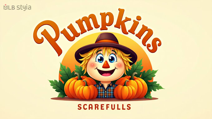make unique pumpkins scarecrow logo for custom t shirt