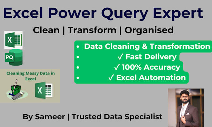 clean, transform, and organise your data using excel power query