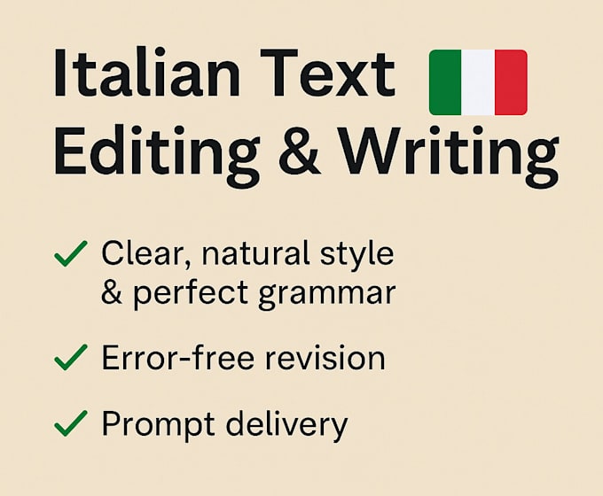 write and proofread italian content with clarity and precision