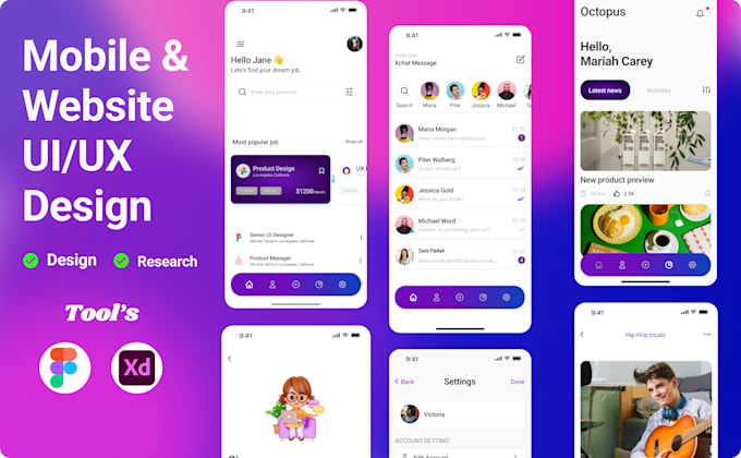 do app ui ux webiste design, app design ui or figma web app