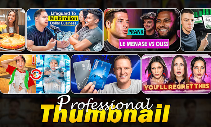 design a premium clickbait youtube thumbnail, fiverr gig