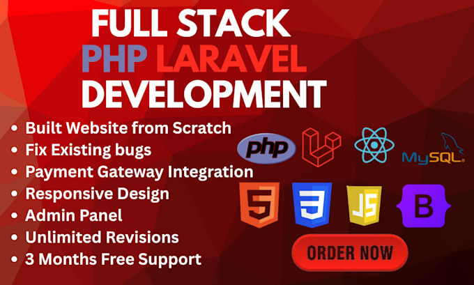 develop, fix or debug professional full stack PHP laravel web application