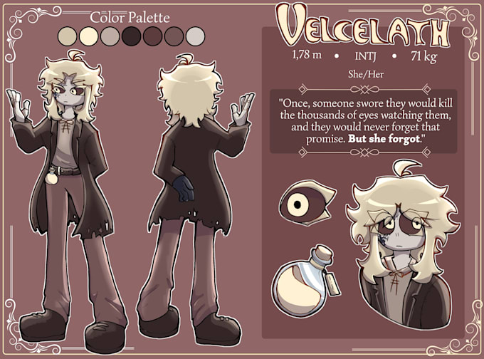 draw a character sheet for your oc, furry or human