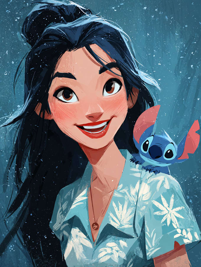 make a professional disney cartoon style character
