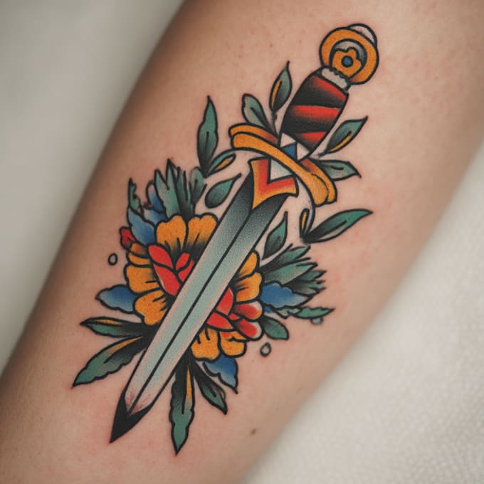 create old school or traditional tattoo design