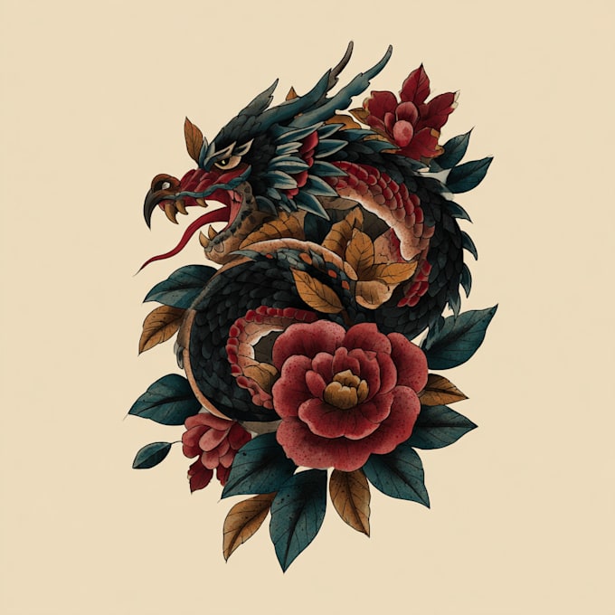 create old school or traditional tattoo design