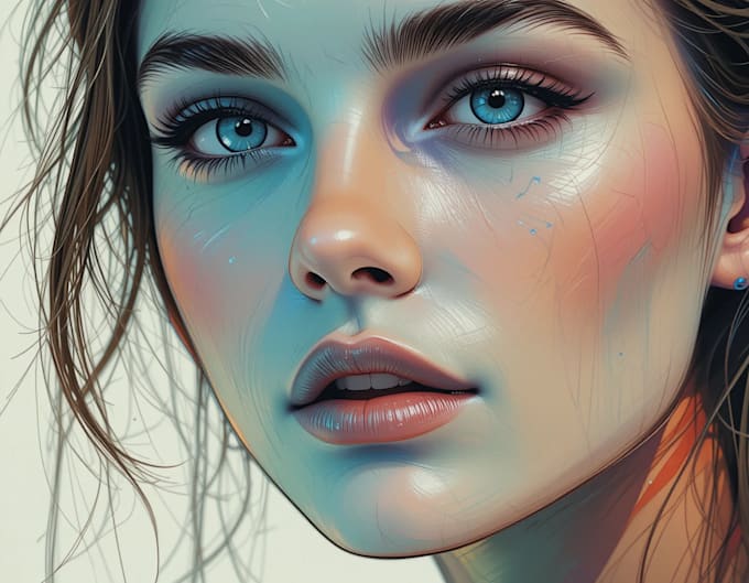 create a face into color vector art portrait