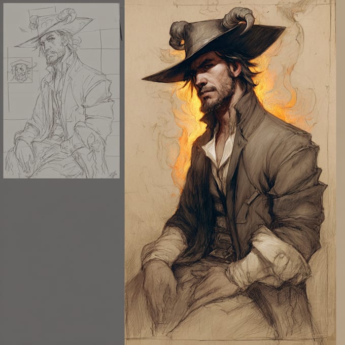 draw a fantasy character for comic book cover