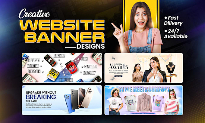 design website banner, slider, and shopify banner