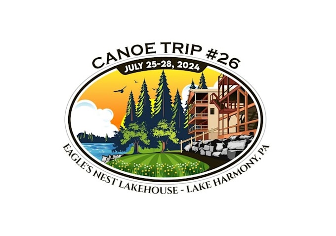 design necessary fun canoe trip logo
