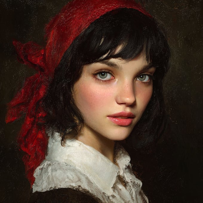 draw realistic digital oil portrait painting