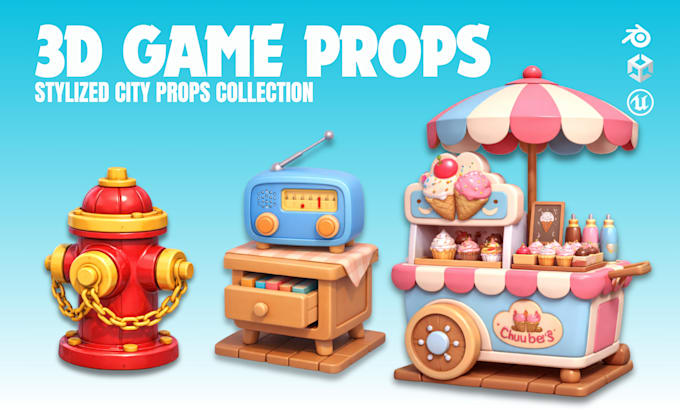 create 3d low poly model, for your game asset, game art, and 3d environment