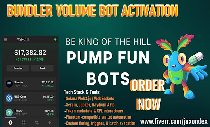 setup mem coin bundler bot, volume bot for pump fun on solana