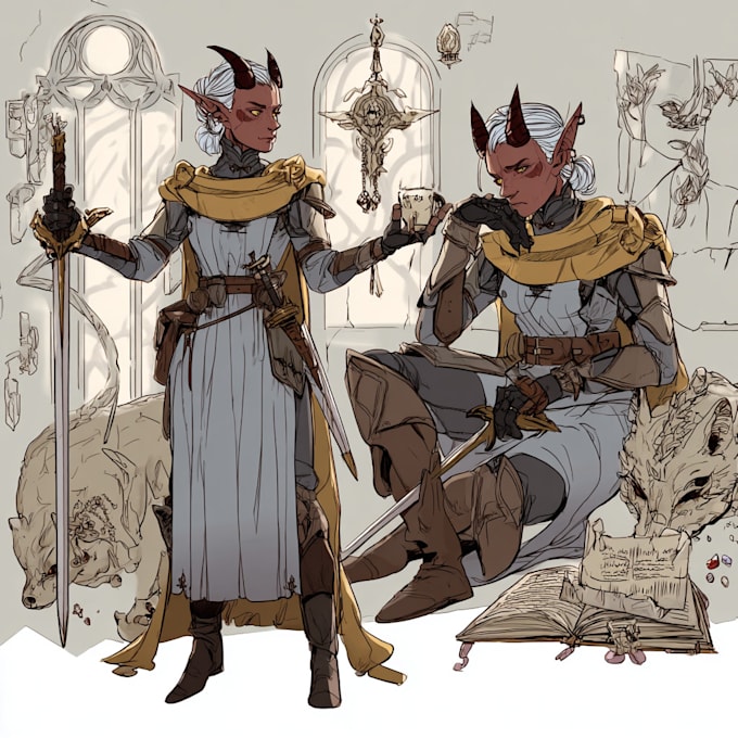 Do dnd character art, fantasy illustration or concept art for game by ...