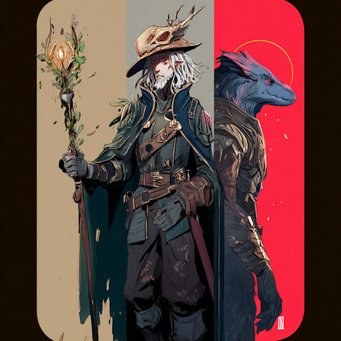 Crear una ilustración de arte de dnd y de personaje de dnd para ti