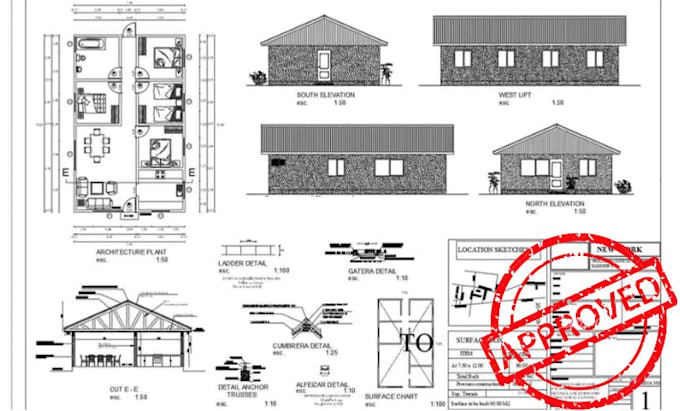 draft permit drawings, architectural plans, site plan for construction approval
