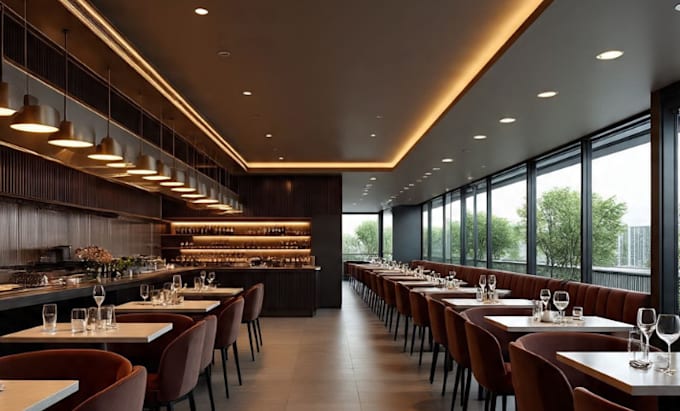 do luxury 3d visualization ,restaurants, bar ,cafes, space design