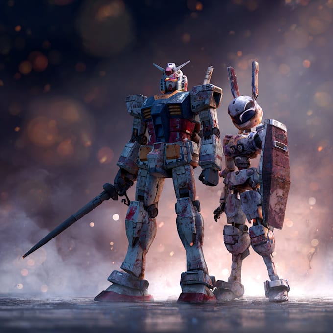 drawing mecha and robot
