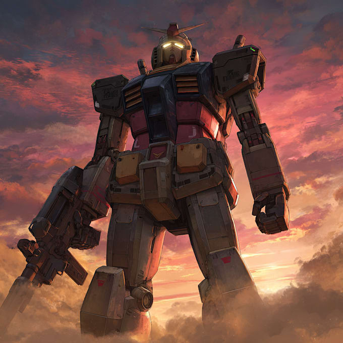draw illustration and concept mecha, gundam, and robot