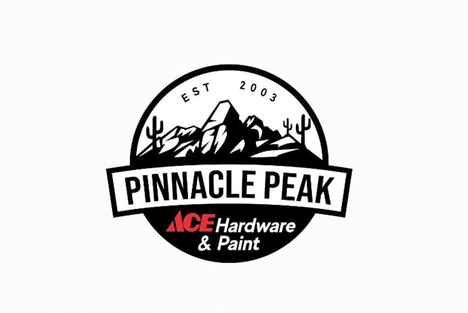 design a modern minimalist custom mountain and desert logo