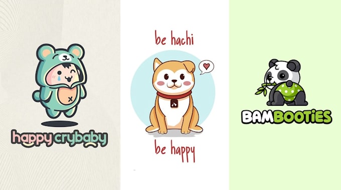 do cute chibi kawaii vtuber twitch cartoon mascot logo design