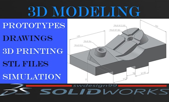 do 3d cad design and mechanical 3d model using solidworks