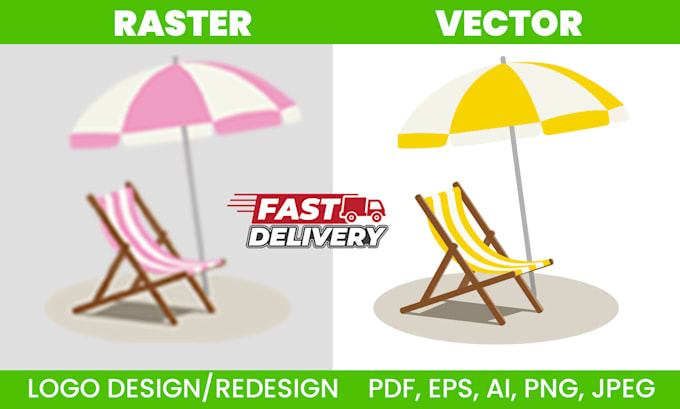 raster to manual vector image tracing, logo redesign high quality
