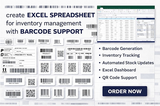 excel spreadsheet for inventory management with barcode support