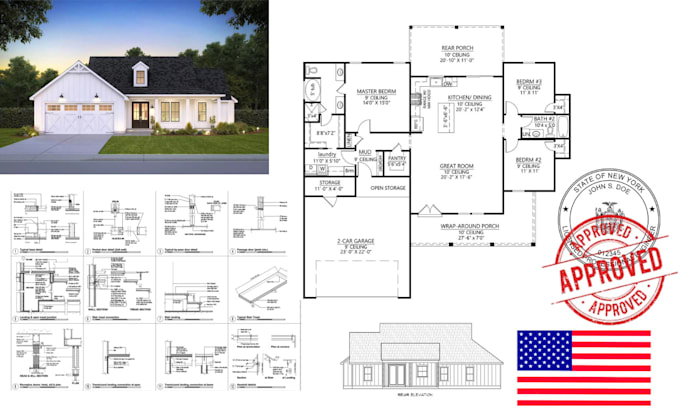 code complaint residential commercial building permit drawing set engineer stamp